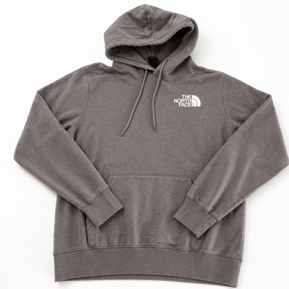 The North Face Mens Grey Never Stop Exploring Graphic Pullover Hoodie‎ Size M